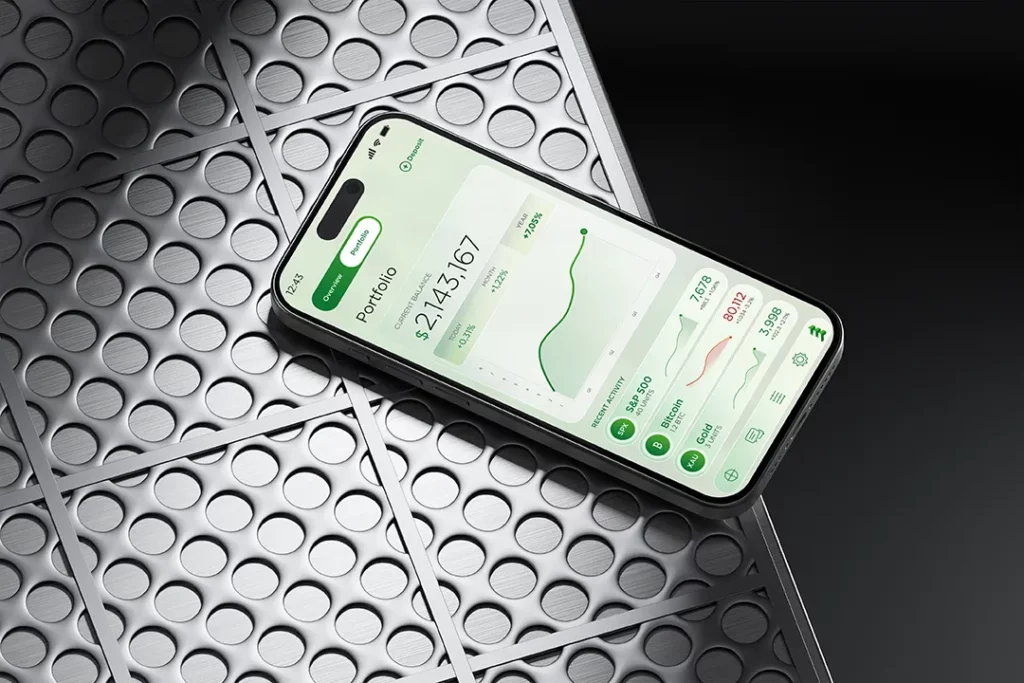 Mobile UI design for Evergreen Capital's mobile app